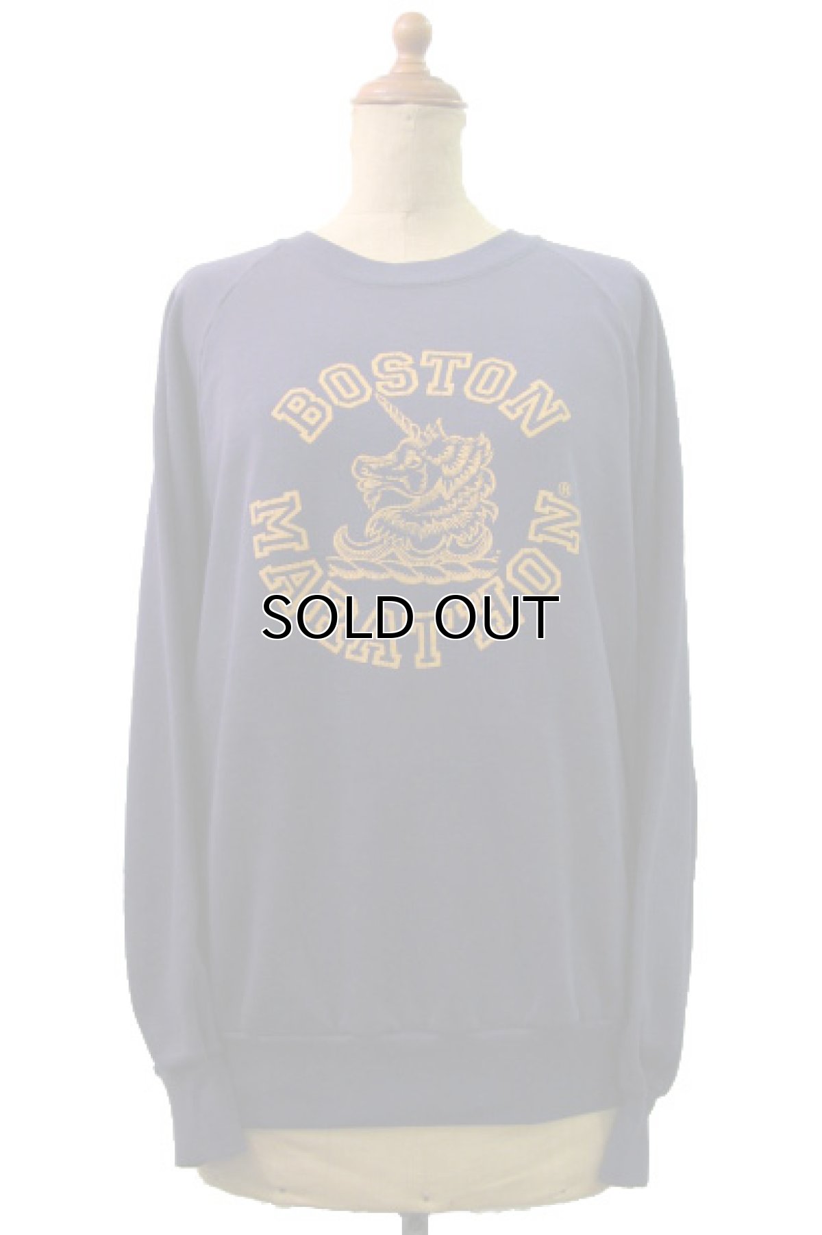 画像1: 1980's "BOSTON MARATHON" Crew Neck Pullover Sweat　NAVY　size M 位 (表記 L) (1)