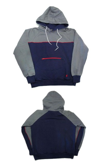 画像1: 1980's "HANG TEN" Pullover Sweat Parka　NAVY/GREY/RED　size S位 (表記 M)