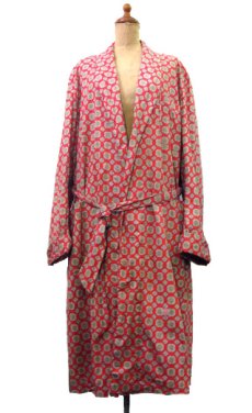 画像1: 1960's "UNKNOWN" OLD Cotton Print Gown　RED (総柄)　size Free (表記 M) (1)