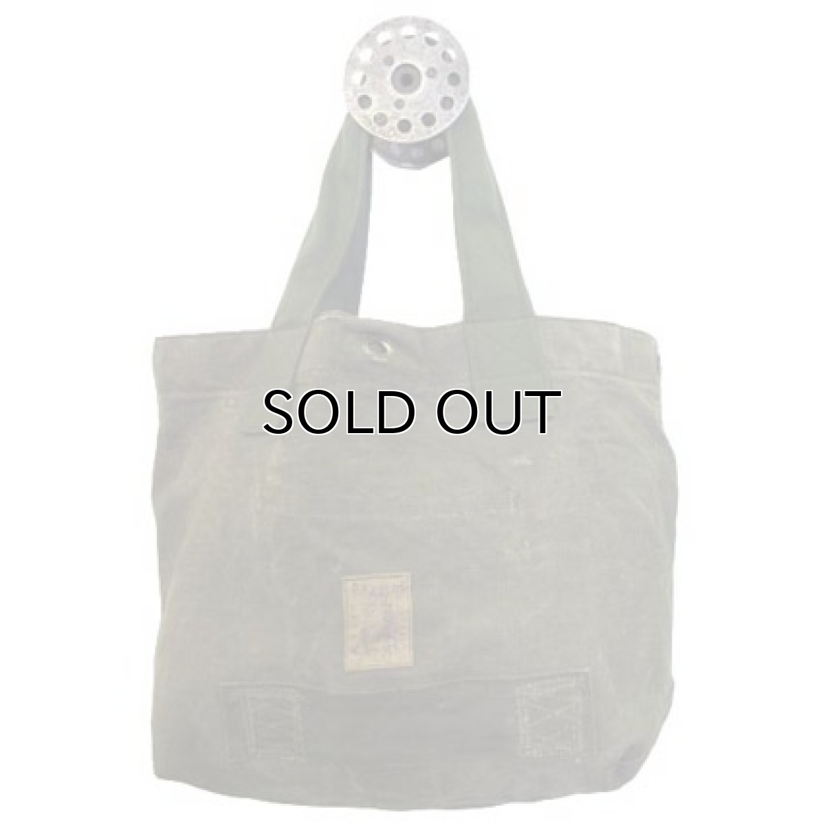 画像1: " Note and Pen "retouch" Medium Tote Bag  -1950's French Military Linen Duffle-　OLIVE (1)