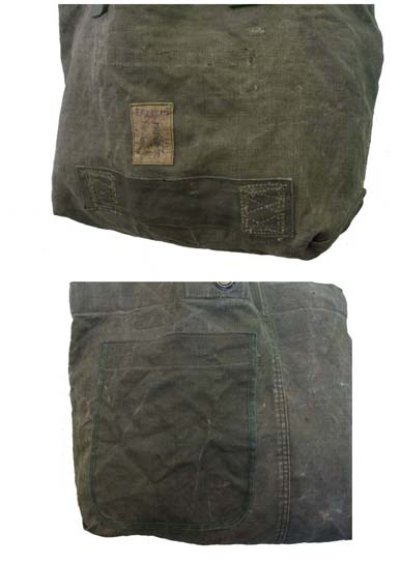 画像2: " Note and Pen "retouch" Medium Tote Bag  -1950's French Military Linen Duffle-　OLIVE