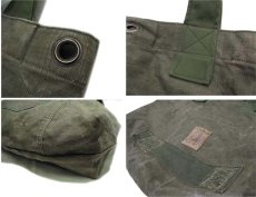 画像5: " Note and Pen "retouch" Medium Tote Bag  -1950's French Military Linen Duffle-　OLIVE (5)