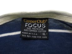 画像4: 1970's~ "FOCUS" Henley Neck Border T-Shirts　NAVY / WHITE　size M-L (表記 XL) (4)