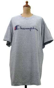 画像1: 1990's Champion Crew Neck LOGO Tee made in USA　Heather Grey　size  XL (表記 XL) (1)