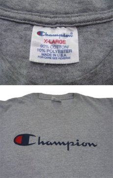 画像3: 1990's Champion Crew Neck LOGO Tee made in USA　Heather Grey　size  XL (表記 XL) (3)