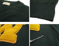 画像5: ~1960's "Detroit Knitting Mills" Virgin Wool Lettered Sweater　dark Green　size M - L (表記 不明) (5)