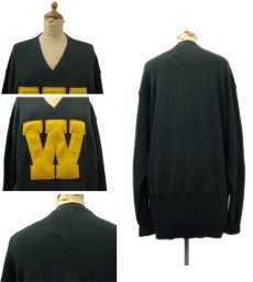 画像2: ~1960's "Detroit Knitting Mills" Virgin Wool Lettered Sweater　dark Green　size M - L (表記 不明) (2)