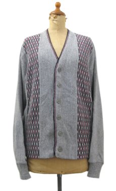 画像1: 1960's Design Acrylic Cardigan　Grey　size S -M 位 (表記 不明) (1)