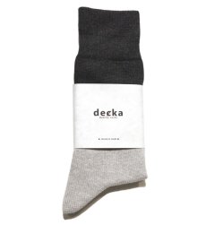 画像2: decka quality socks "MIDDLE GUAGE BICOLOR SOCKS"　made in JAPAN　ONE SIZE　color : BLACK / GREY (2)