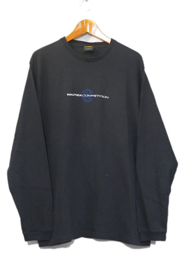 NAUTICA competition Logo Print L/S T-Shirt　BLACK　size L(表記L)