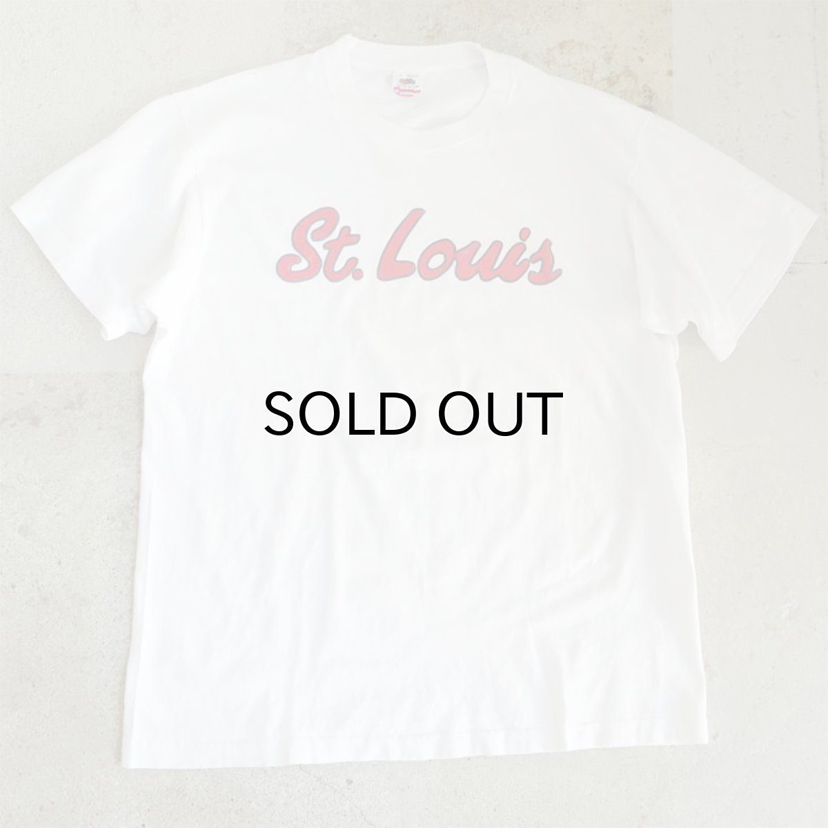 画像1: 1990's FRUIT OF THE LOOM "St. Louis" Print T-Shirt　WHITE　size M(表記L) (1)