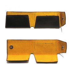画像4: "JUTTA NEUMANN" Leather Wallet "Scotts Purse"  -MINIMAL SIZE-　color : BLACK / MUSTARD (4)