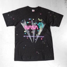 画像1: 1990's "NASA" Foam Print T-Shirt　BLACK/MULTI　size S-M (1)