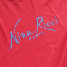 画像2: ~1990's "Nina Ricci" Flock Print T-Shirt　RED　size XL (2)