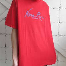 画像6: ~1990's "Nina Ricci" Flock Print T-Shirt　RED　size XL (6)