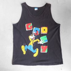 画像1: 1980's DISNEY "GOOFY" Print Tank Top　BLACK　size XL (1)