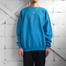 画像2: 1980's HANES "SAN FRANCISCO" Foam Print  Sweat Shirt　TURQUOISE BLUE　size L (2)