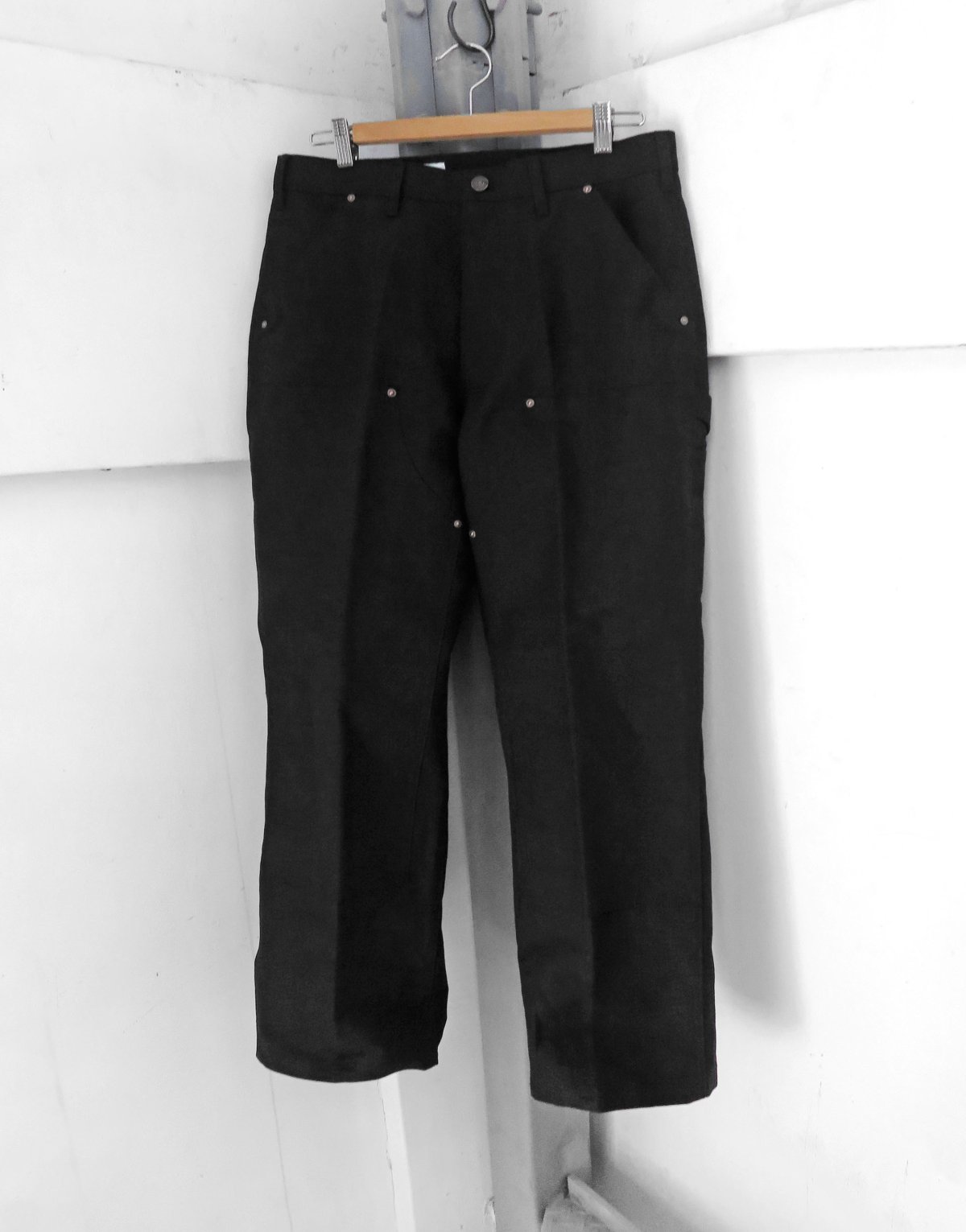 画像1: Riprap "DOUBLE FRONT TROUSERS" -COTTON/PAPER DUCK-　color BLACK (1)