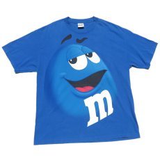 画像1: "M&M'S" Character Print T-Shirt　BLUE　size XL (1)